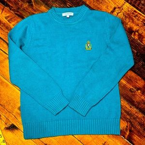 Vintage Tess Designs Bermuda Mock Neck Cotton Sweater Blue Size small S